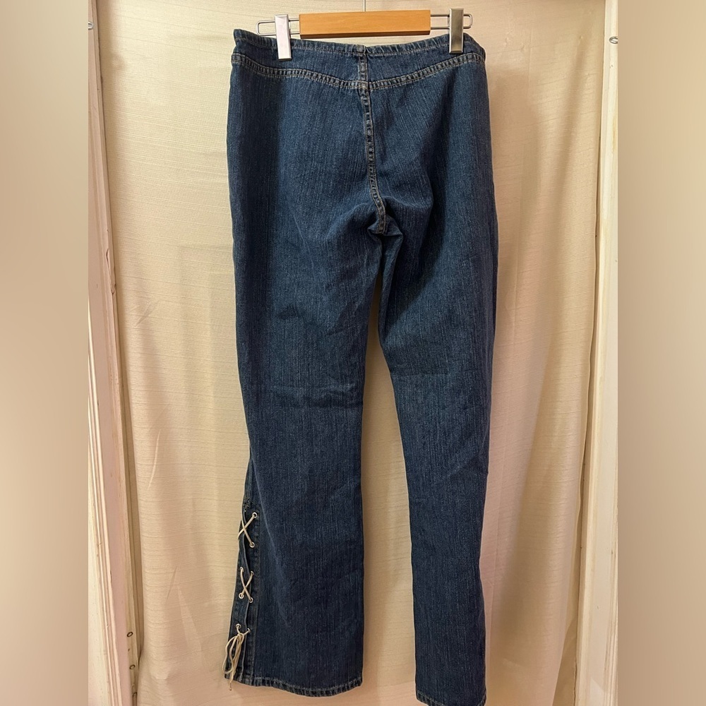 Vintage Bubblegum USA Lace Up Flare Jeans Y2K Women’s 11/12 Bootcut Denim Pants - Picture 7 of 9